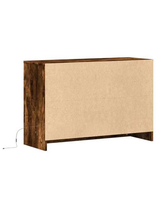 Tv skříňka s led kouřový dub 91 x 34 x 61 cm kompozitní dřevo