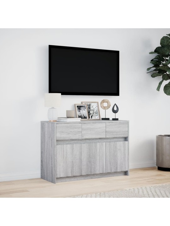 Tv skříňka s led šedá sonoma 91 x 34 x 61 cm kompozitní dřevo