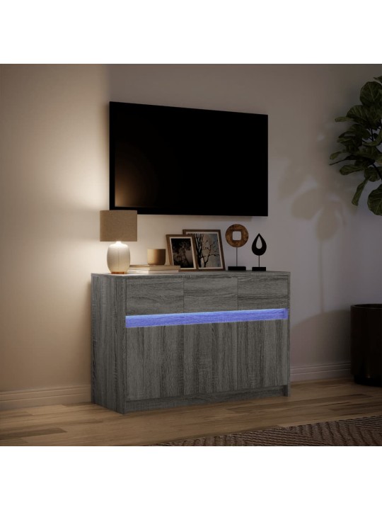 Tv skříňka s led šedá sonoma 91 x 34 x 61 cm kompozitní dřevo