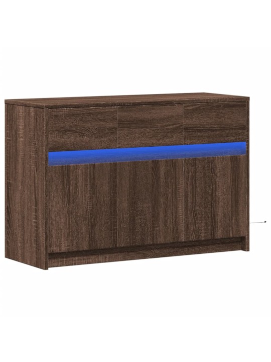 Tv skříňka s led hnědý dub 91 x 34 x 61 cm kompozitní dřevo