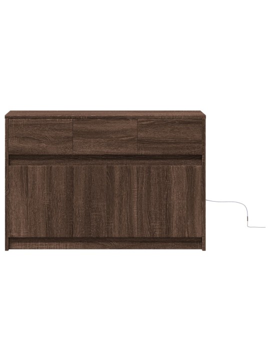 Tv skříňka s led hnědý dub 91 x 34 x 61 cm kompozitní dřevo
