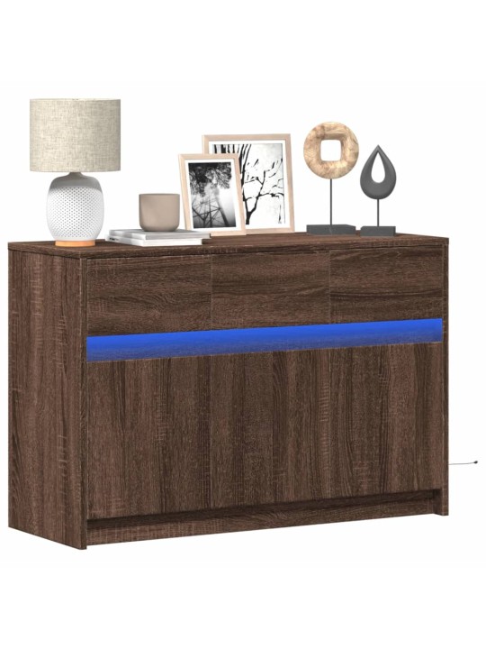 Tv skříňka s led hnědý dub 91 x 34 x 61 cm kompozitní dřevo