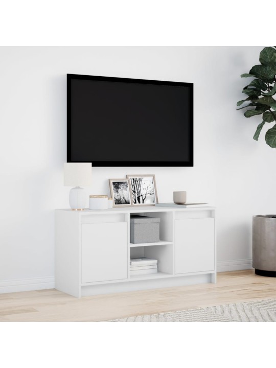 TV skříňka s LED bílá 100 x 34 x 50 cm kompozitní dřevo