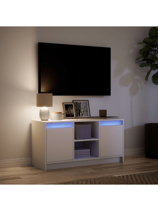 TV skříňka s LED bílá 100 x 34 x 50 cm kompozitní dřevo
