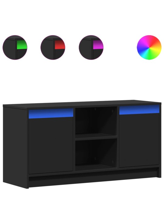 TV skříňka s LED černá 100 x 34 x 50 cm kompozitní dřevo
