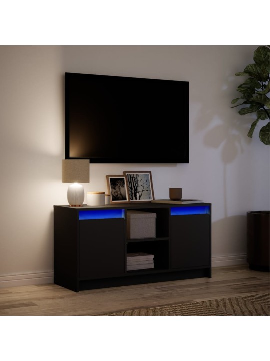 TV skříňka s LED černá 100 x 34 x 50 cm kompozitní dřevo