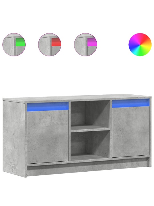 TV skříňka s LED betonově šedá 100x34x50 cm kompozitní dřevo