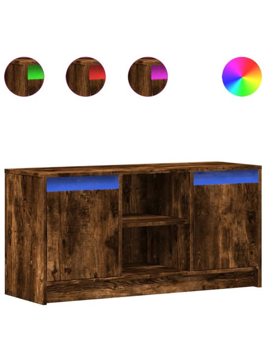 Tv skříňka s led kouřový dub 100 x 34 x 50 cm kompozitní dřevo
