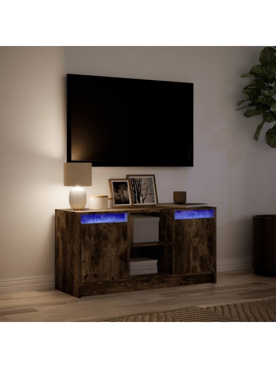Tv skříňka s led kouřový dub 100 x 34 x 50 cm kompozitní dřevo