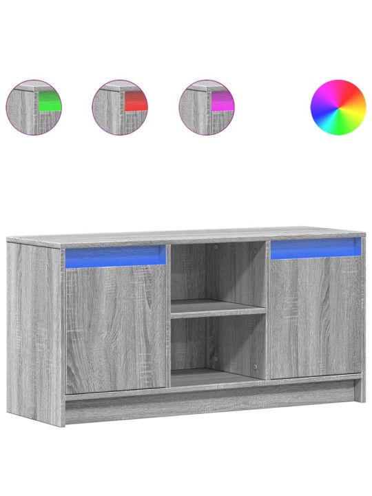 Tv skříňka s led šedá sonoma 100 x 34 x 50 cm kompozitní dřevo