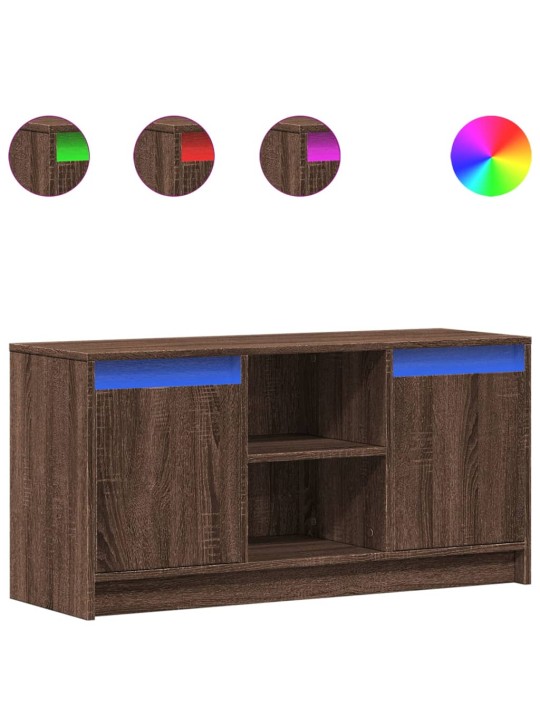 Tv skříňka s led hnědý dub 100 x 34 x 50 cm kompozitní dřevo