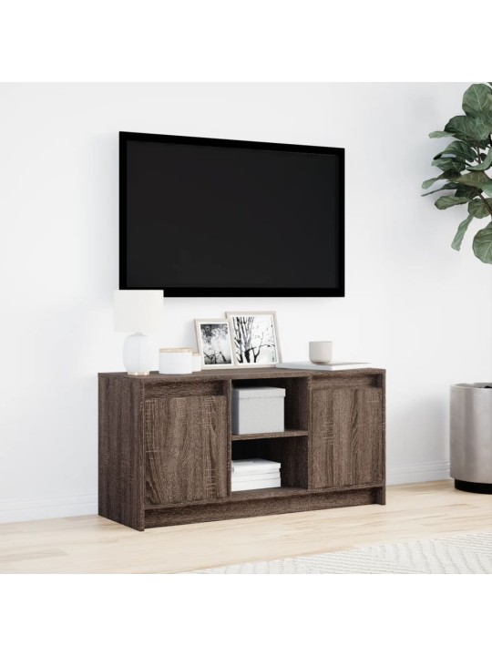 Tv skříňka s led hnědý dub 100 x 34 x 50 cm kompozitní dřevo