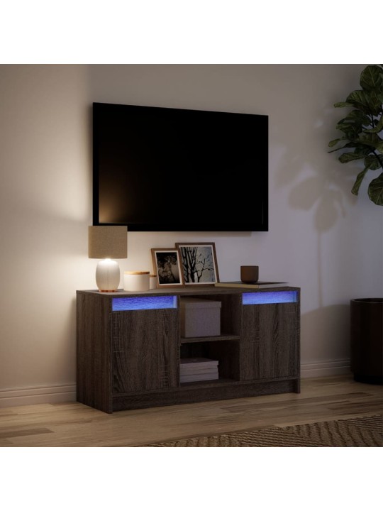 Tv skříňka s led hnědý dub 100 x 34 x 50 cm kompozitní dřevo
