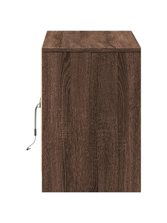 Tv skříňka s led hnědý dub 100 x 34 x 50 cm kompozitní dřevo