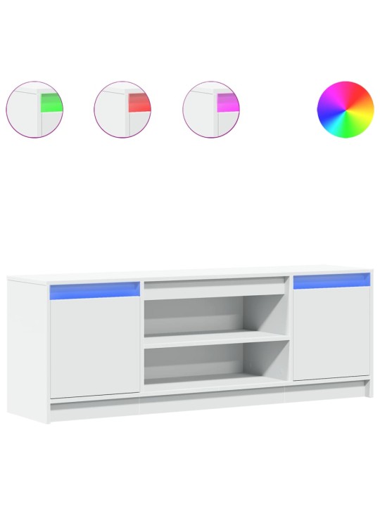 TV skříňka s LED bílá 139,5 x 34 x 50 cm kompozitní dřevo