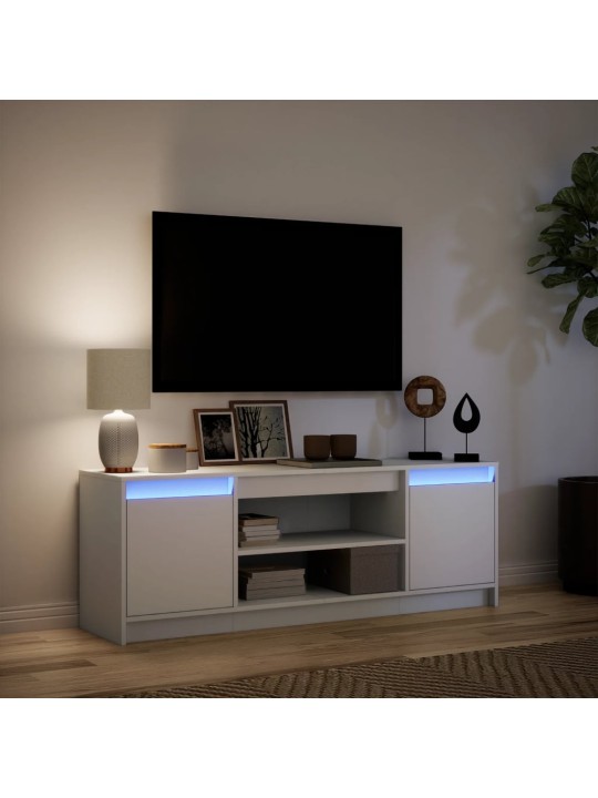 TV skříňka s LED bílá 139,5 x 34 x 50 cm kompozitní dřevo