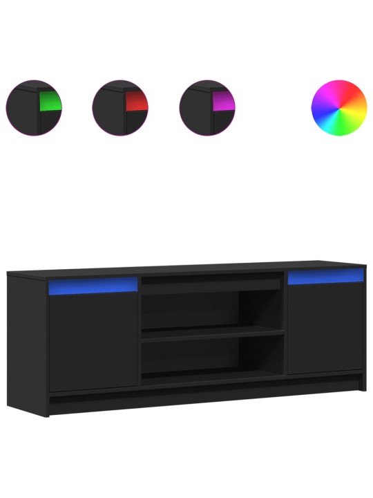 TV skříňka s LED černá 139,5 x 34 x 50 cm kompozitní dřevo