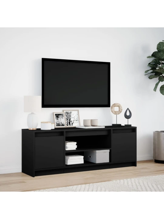 TV skříňka s LED černá 139,5 x 34 x 50 cm kompozitní dřevo