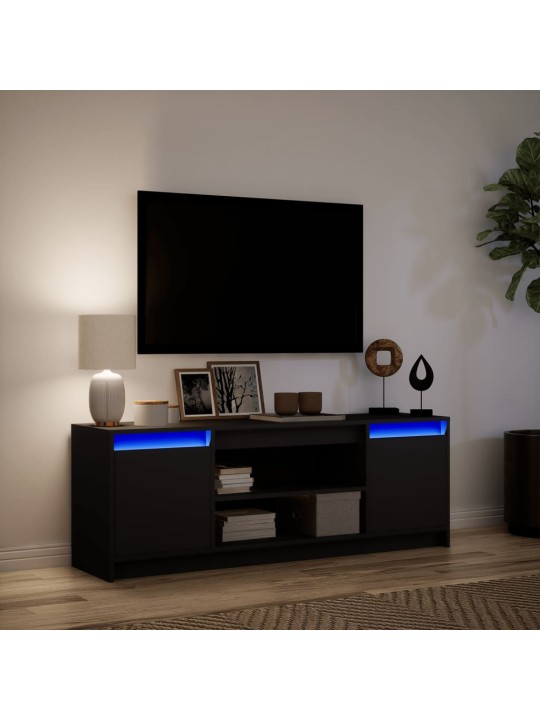 TV skříňka s LED černá 139,5 x 34 x 50 cm kompozitní dřevo