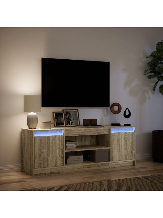 TV skříňka s LED dub sonoma 139,5 x 34 x 50 cm kompozitní dřevo