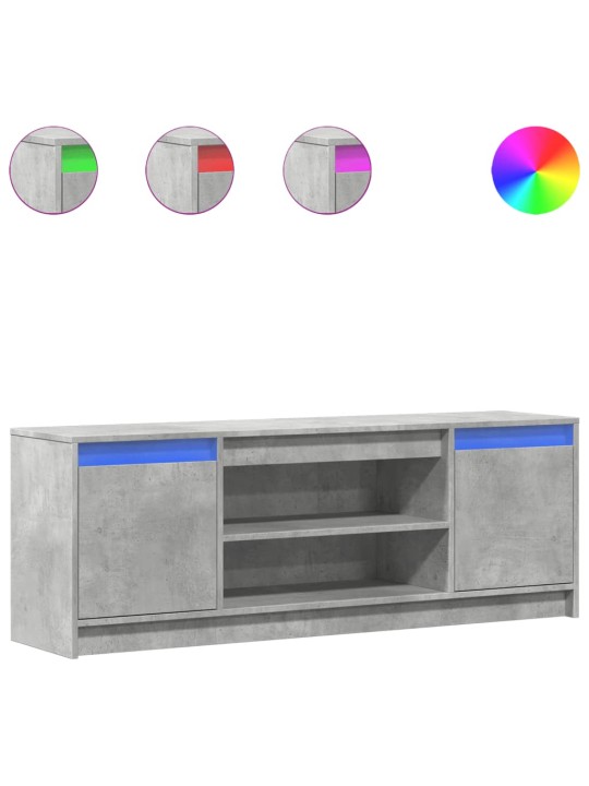 TV skříňka s LED betonově šedá 139,5x34x50 cm kompozitní dřevo