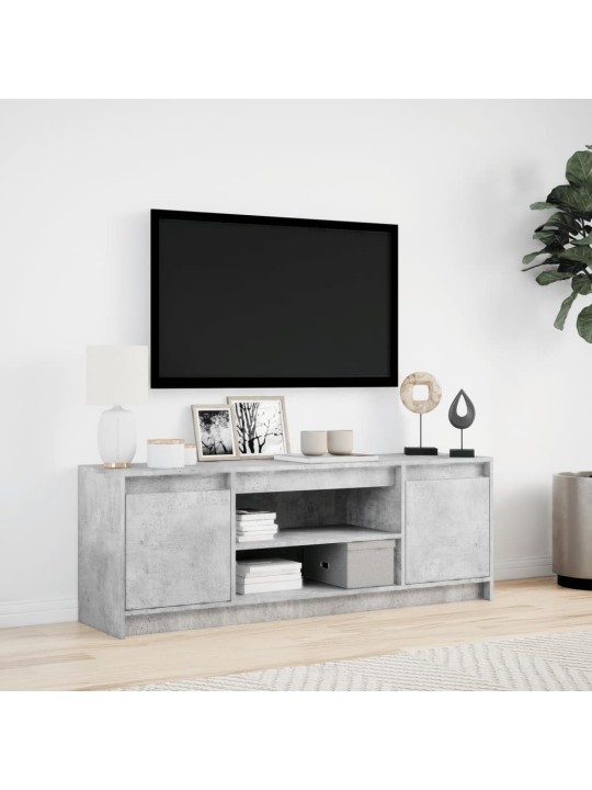 TV skříňka s LED betonově šedá 139,5x34x50 cm kompozitní dřevo