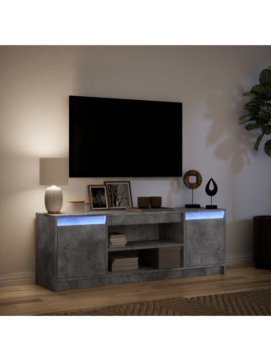 TV skříňka s LED betonově šedá 139,5x34x50 cm kompozitní dřevo