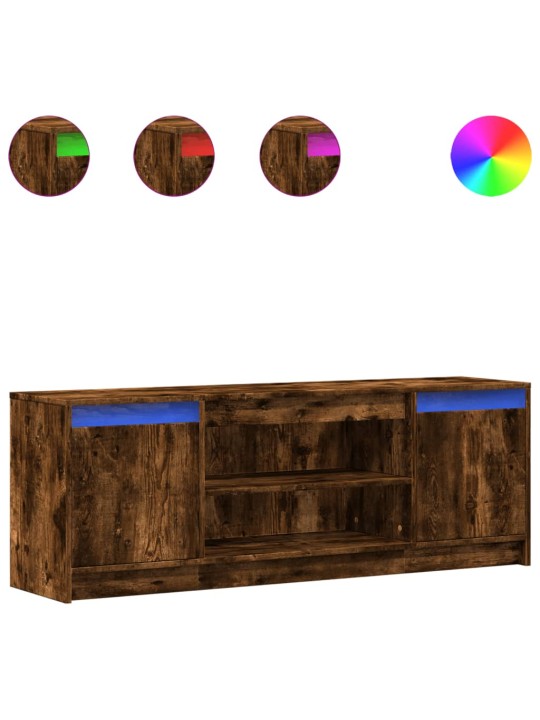 Tv skříňka s led kouřový dub 139,5x34x50 cm kompozitní dřevo