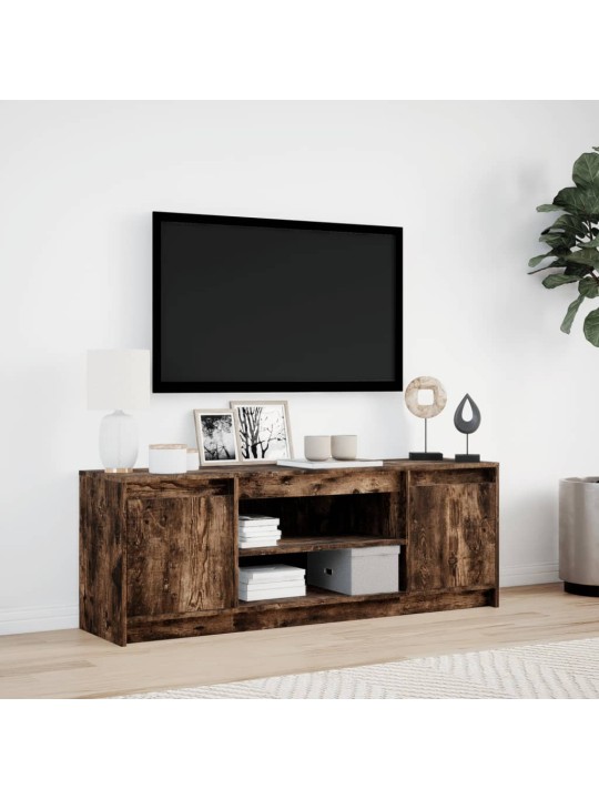 Tv skříňka s led kouřový dub 139,5x34x50 cm kompozitní dřevo
