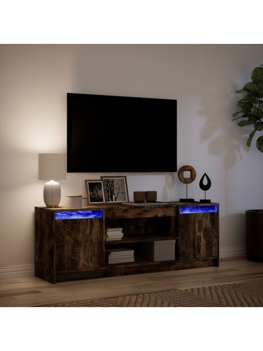 Tv skříňka s led kouřový dub 139,5x34x50 cm kompozitní dřevo