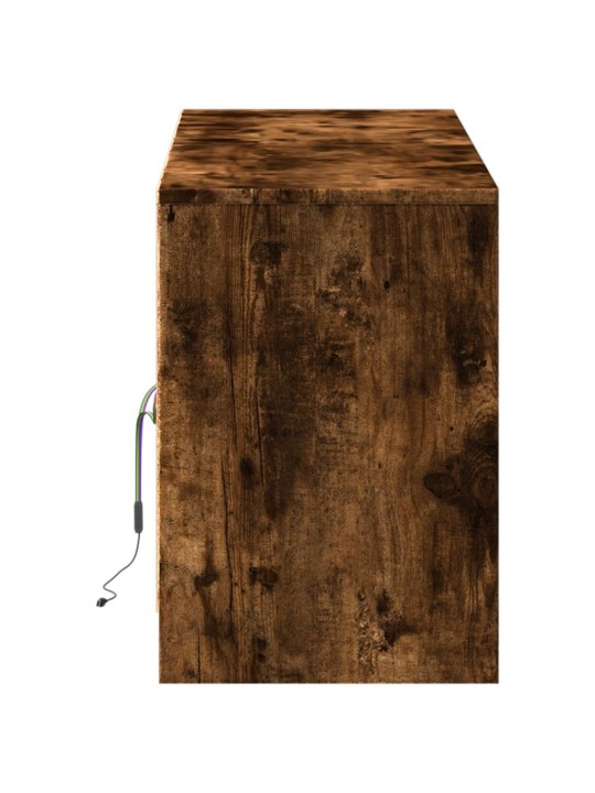 Tv skříňka s led kouřový dub 139,5x34x50 cm kompozitní dřevo