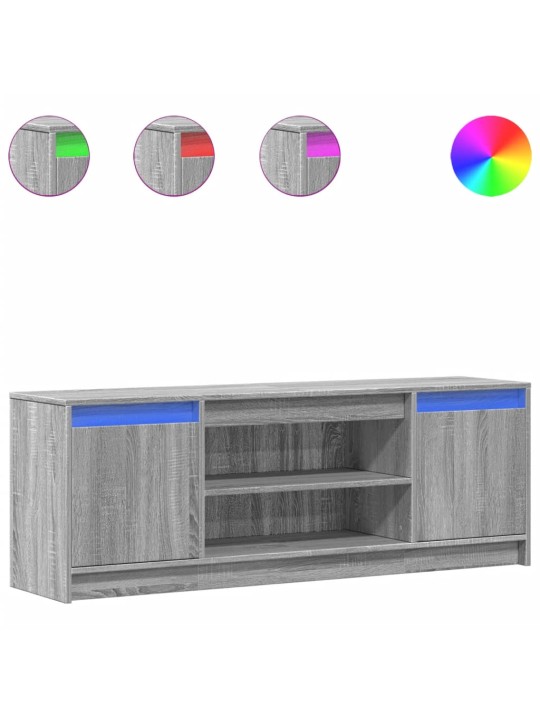 Tv skříňka s led šedá sonoma 139,5x34x50 cm kompozitní dřevo