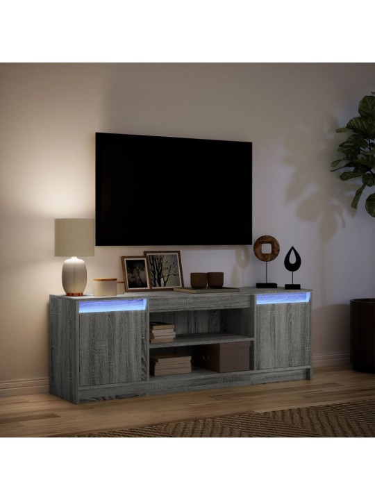 Tv skříňka s led šedá sonoma 139,5x34x50 cm kompozitní dřevo