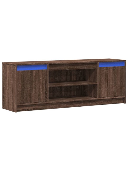 Tv skříňka s led hnědý dub 139,5 x 34 x 50 cm kompozitní dřevo