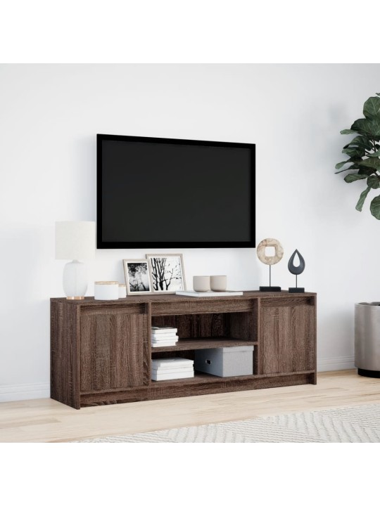 Tv skříňka s led hnědý dub 139,5 x 34 x 50 cm kompozitní dřevo