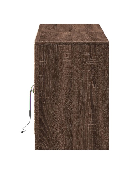 Tv skříňka s led hnědý dub 139,5 x 34 x 50 cm kompozitní dřevo