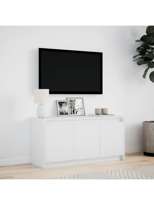 TV skříňka s LED bílá 100 x 34 x 50 cm kompozitní dřevo