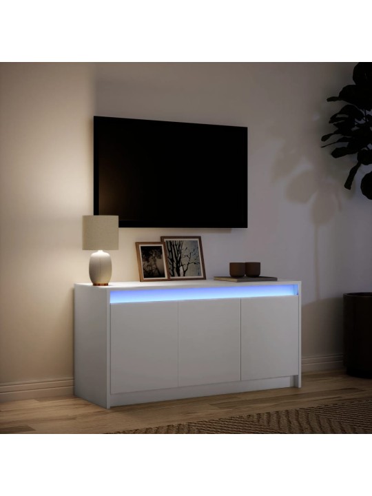 TV skříňka s LED bílá 100 x 34 x 50 cm kompozitní dřevo