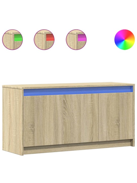 TV skříňka s LED dub sonoma 100 x 34 x 50 cm kompozitní dřevo
