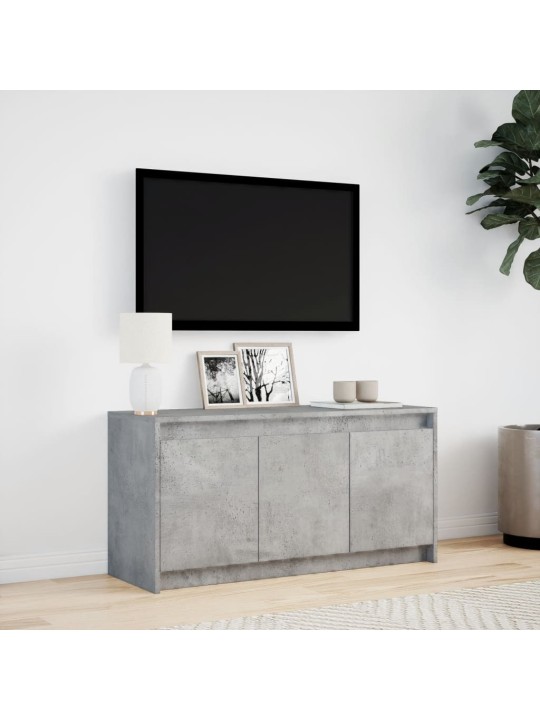 TV skříňka s LED betonově šedá 100x34x50 cm kompozitní dřevo