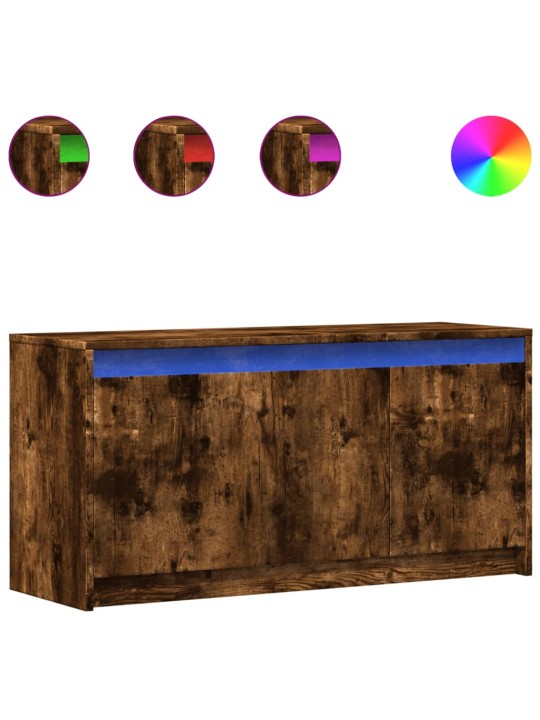 Tv skříňka s led kouřový dub 100 x 34 x 50 cm kompozitní dřevo