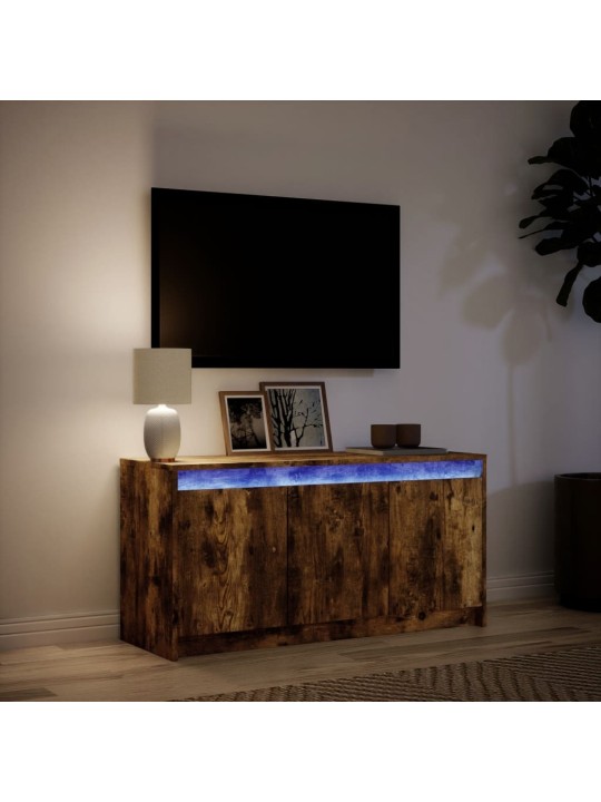 Tv skříňka s led kouřový dub 100 x 34 x 50 cm kompozitní dřevo