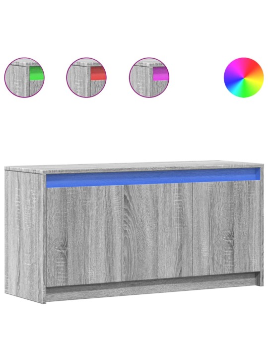 Tv skříňka s led šedá sonoma 100 x 34 x 50 cm kompozitní dřevo