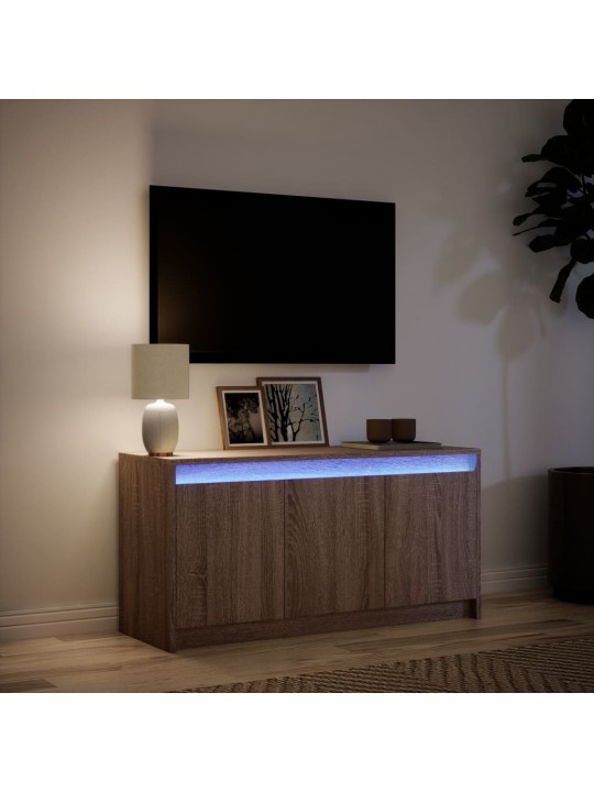 Tv skříňka s led hnědý dub 100 x 34 x 50 cm kompozitní dřevo