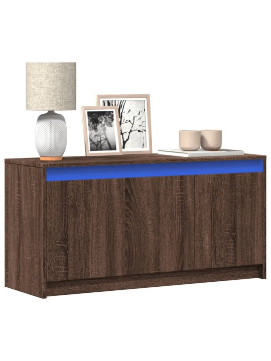Tv skříňka s led hnědý dub 100 x 34 x 50 cm kompozitní dřevo