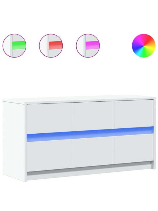 TV skříňka s LED bílá 100 x 34 x 50 cm kompozitní dřevo