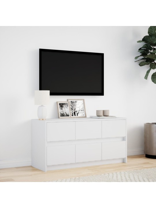 TV skříňka s LED bílá 100 x 34 x 50 cm kompozitní dřevo