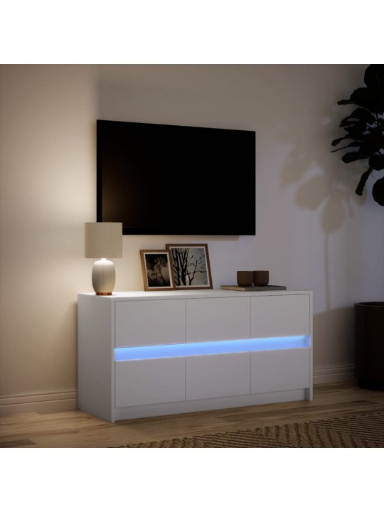 TV skříňka s LED bílá 100 x 34 x 50 cm kompozitní dřevo