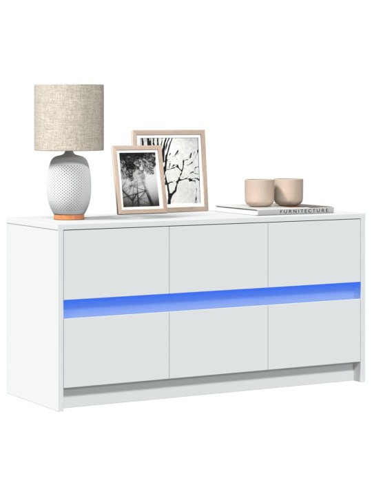 TV skříňka s LED bílá 100 x 34 x 50 cm kompozitní dřevo