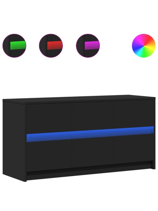 TV skříňka s LED černá 100 x 34 x 50 cm kompozitní dřevo